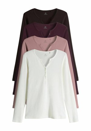 4 PACK LONG SLEEVE - Pitkähihainen paita - chocolate brown  pink cream
