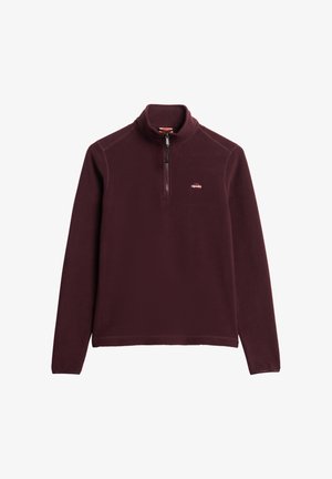 Superdry & Co, POLAR HALF ZIP - Suéter de forro polar - smoky aubergine