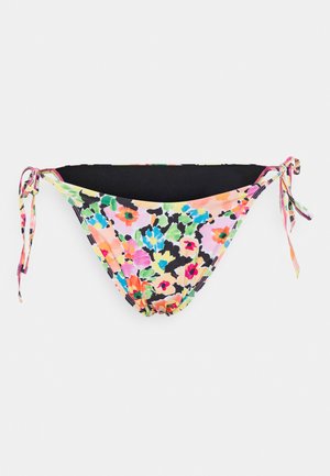 JACKIE HIGH LEG TIE SIDE BRAZILIAN IN RETRO FLORAL CURVE - Cuecas de biquíni - dark retro