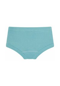 Helle blaue Baumwollunterwäsche mit nahtlosen Kanten, ausgestattet mit einem hoch geschnittenen Design und glatter Textur, geeignet für den täglichen Gebrauch.