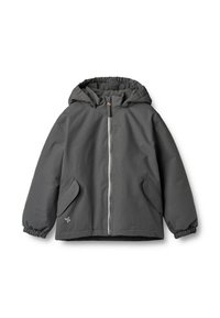 Szara kurtka z kapturem, elastycznymi mankietami i dwoma przednimi kieszeniami. Posiada zamek błyskawiczny na całej długości oraz miękką podszewkę wewnętrzną.