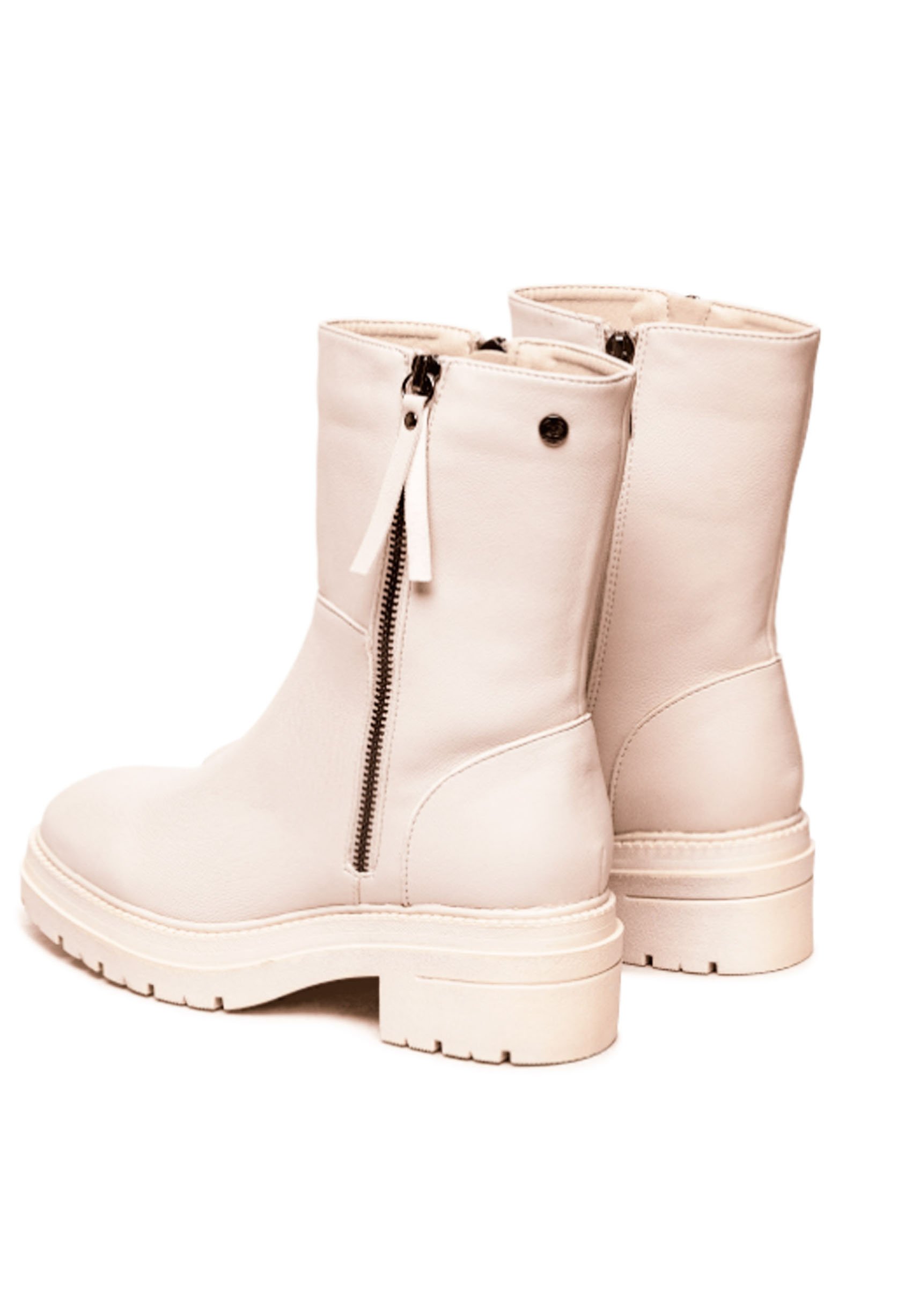 XTI CREMALLERA - Botines con plataforma - blanco/rosa - Zalando.es