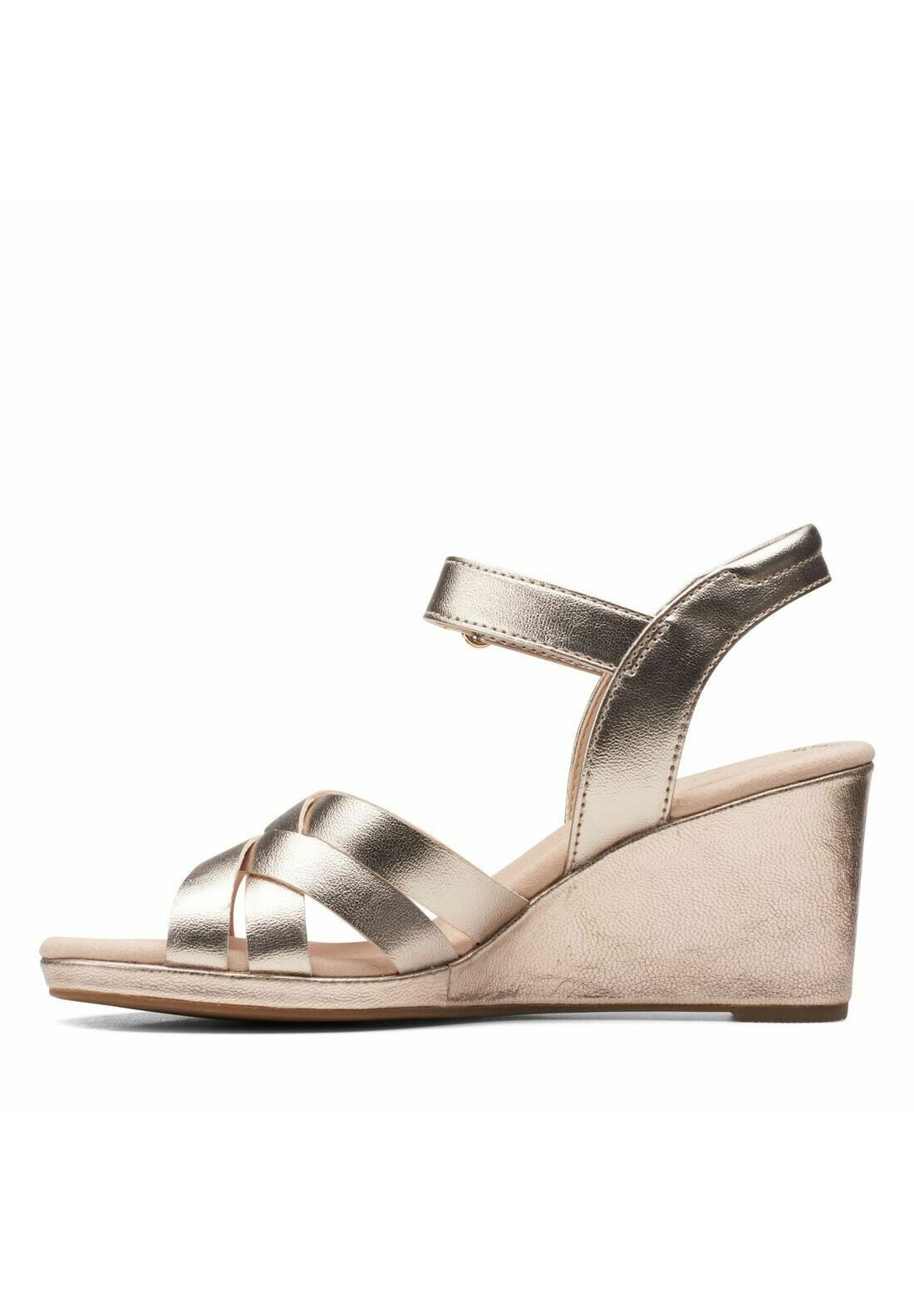Clarks LEAH - Sandalen met sleehak - metallic/roségoudkleurig - Zalando.nl