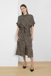 Soaked in Luxury SLNaya Saphira - Abito a camicia - black with brown dots