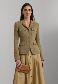 Lauren Ralph Lauren LEATHER MEDIUM ADAIR CROSSBODY - Clutch - buff