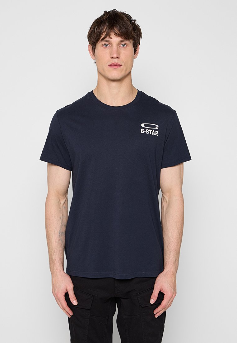 G-Star T-shirt print donkerblauw denim
