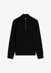 TOMMY FLAG LIGHTWEIGHT SLIM QUARTER-ZIP JUMPER - Пуловер - black