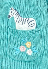 JoJo Maman Bébé BUNNY APPLIQUE PET IN POCKET - REGULAR FIT - Kardigan - duck egg blue safari animals