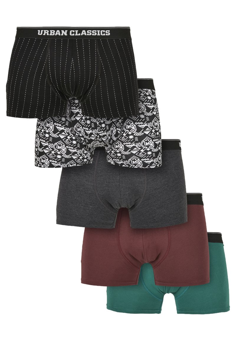 Urban Classics - 5 PACK - Boxers - black/grey/red/green, Agrandir
