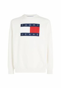 Tommy Jeans FLAG OVERSIZED FIT - Felpa - ancient white