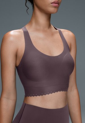 OYSHO, PERFECT-ADAPT MEDIUM-SUPPORT SPORTS BRA - Bustier - purplish brown