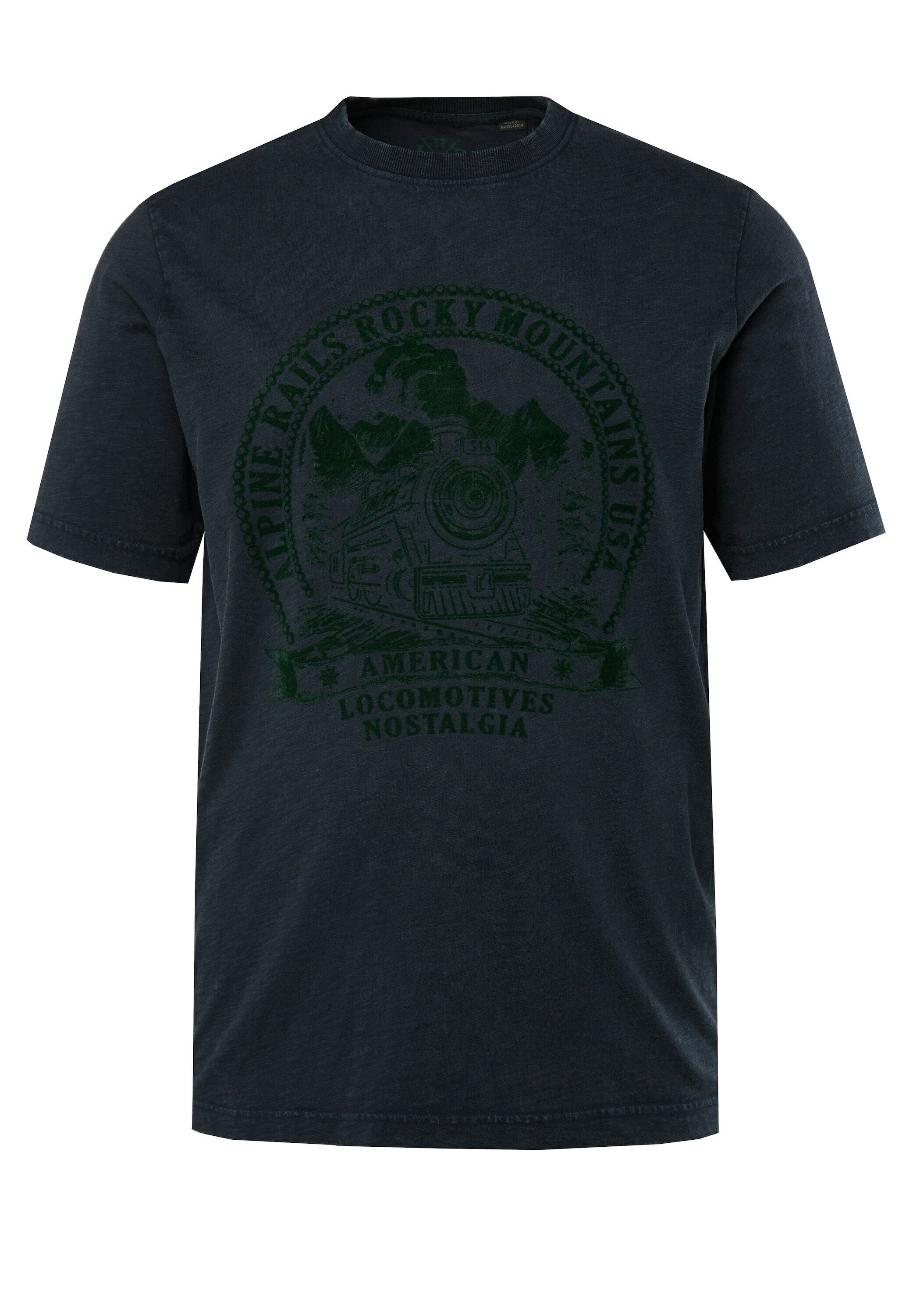 JP 1880 T-Shirt Uomo Blu Navy | Maglia In Jersey Fiammato Con Tasca, Manica Corta - Taglie Forti Fino A 8XL