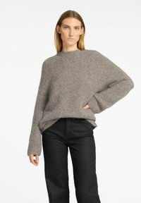 Selected Femme SLFGABELLA O NECK CAMP - Stickad tröja - steel gray