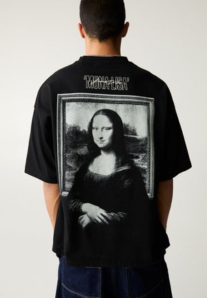 PULL&BEAR MONA LISA - Print T-shirt - black