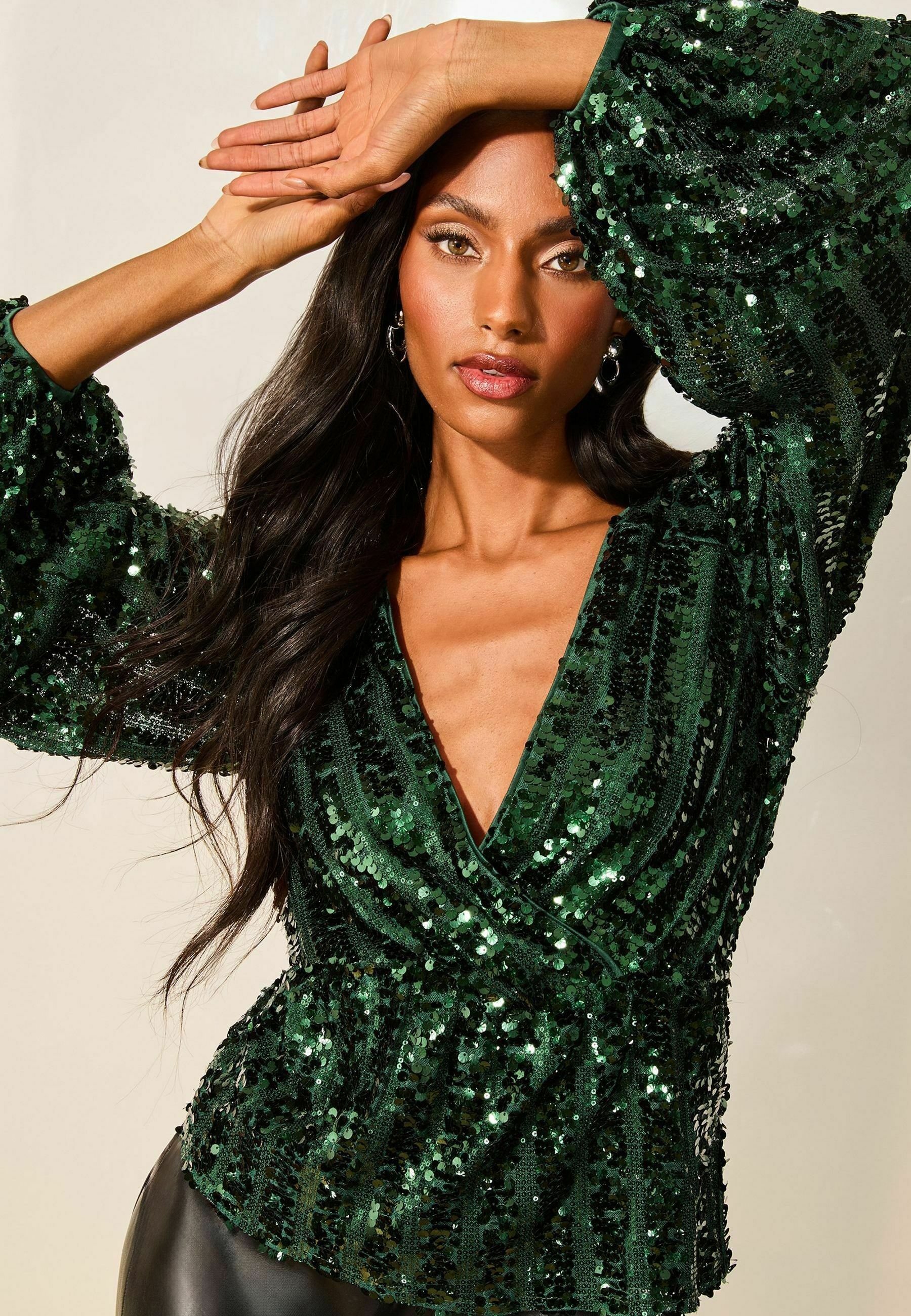 sequin wrap top
