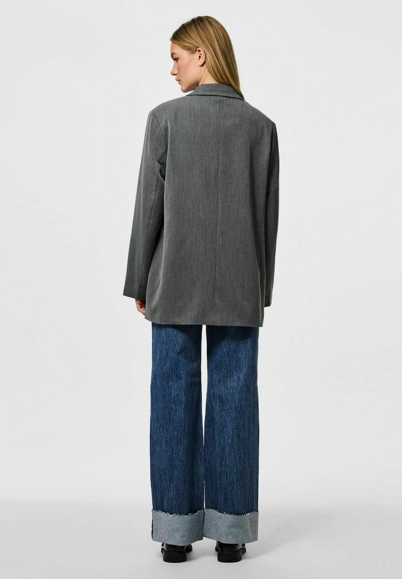 PIECES oversized blazer PCKAMIL grijs