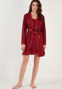 LELA REGULAR FIT SET - Kylpytakki - bordeaux