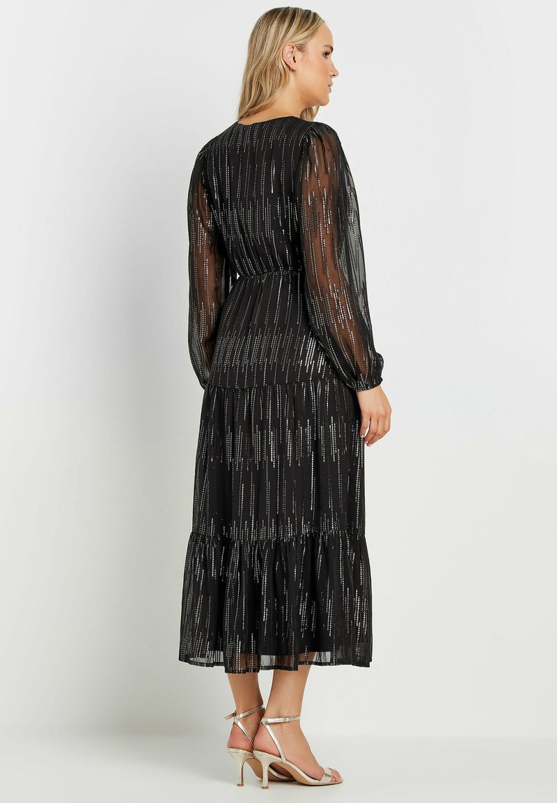 knee length dresses for ladies Ora Lace Bust Bodycon Maxi Dress Black