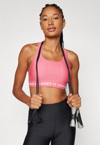 Under Armour CROSSBACK MID  - Sutien sport cu susținere medie - super pink/white