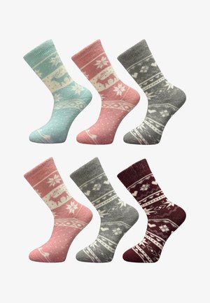 Yuhu, NORWEGER 6ER PACK - Socks - hell-blau rosa grau