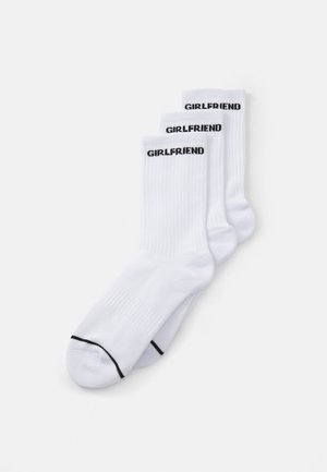 GIRLFRIEND CREW SOCK 3 PACK  - Calze sportive - bright white /black logo