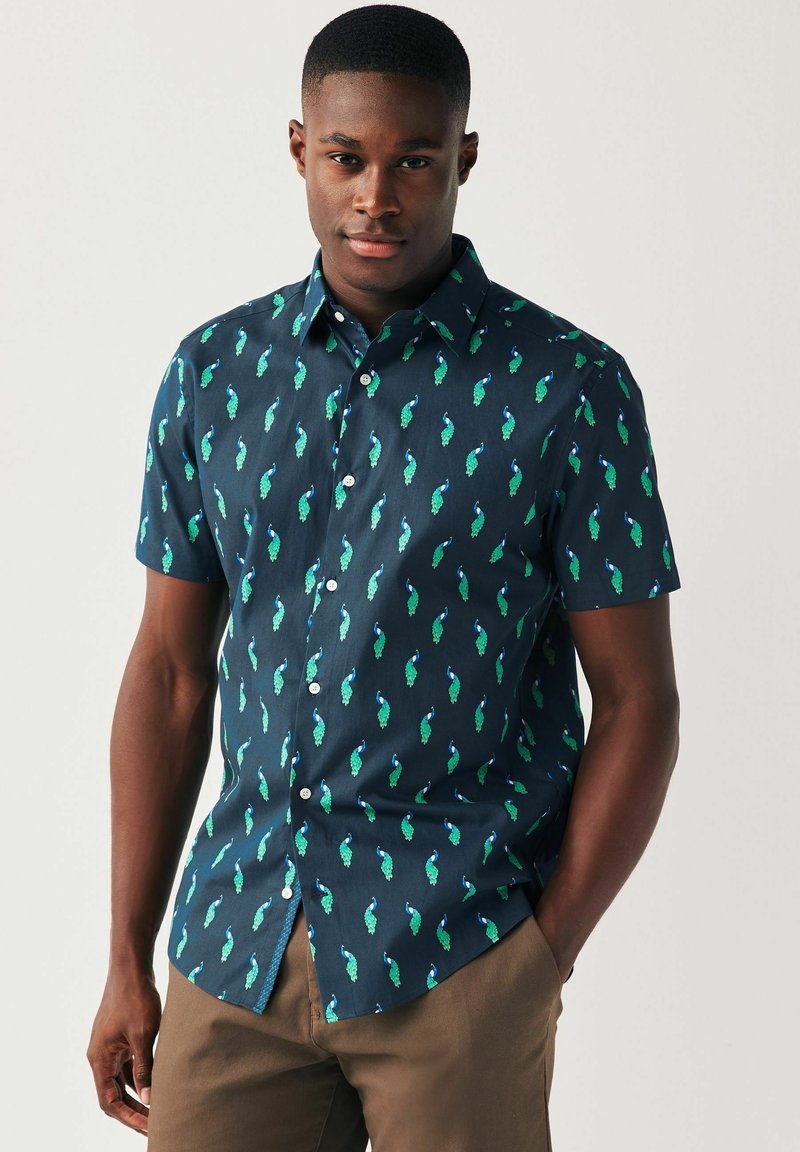 Next SHORT SLEEVE -  REGULAR FIT - Marškiniai - navy blue peacock