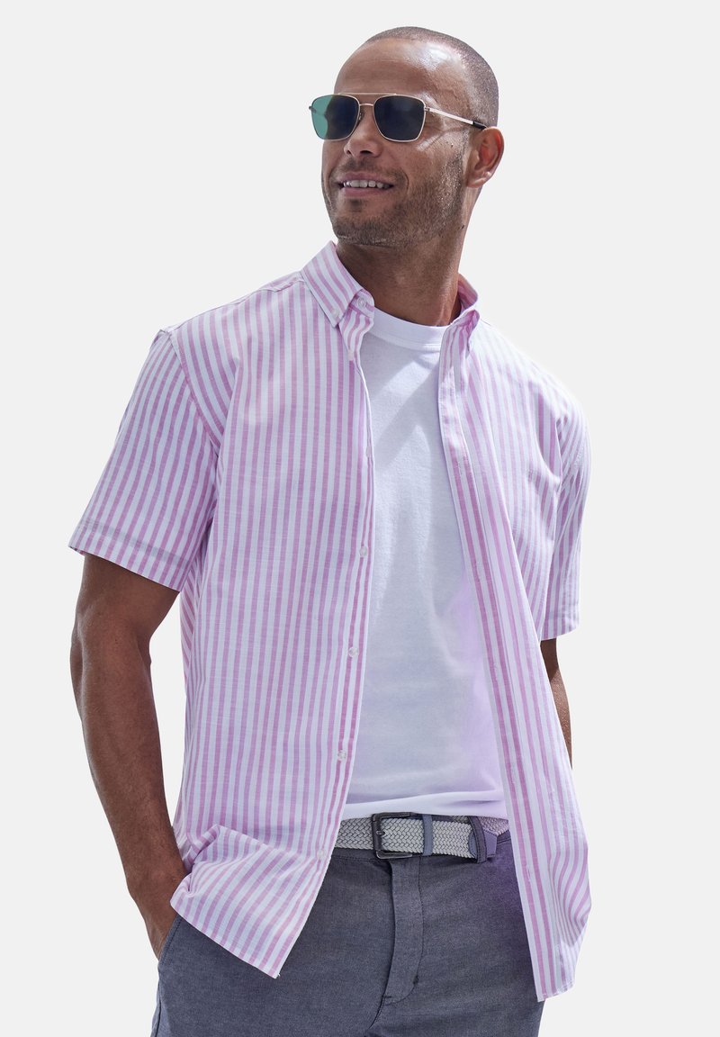 john devin Hemd - rosa gestreift