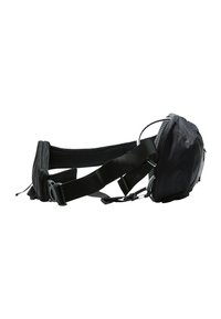 Marsupio regolabile nero con un design elegante, realizzato in materiale leggero e resistente all'acqua, con una retro in rete e una cinghia sicura.