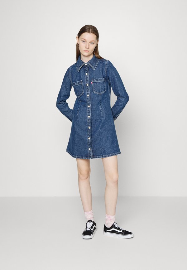 SABINE DRESS - Denim dress - mid marble
