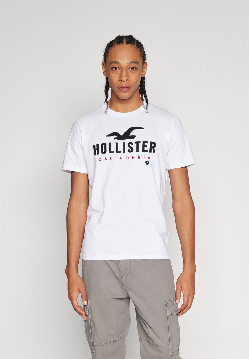 Hollister Co. Cotton Logo Graphic Tee - Apdrukāts T-krekls - brilliant white
