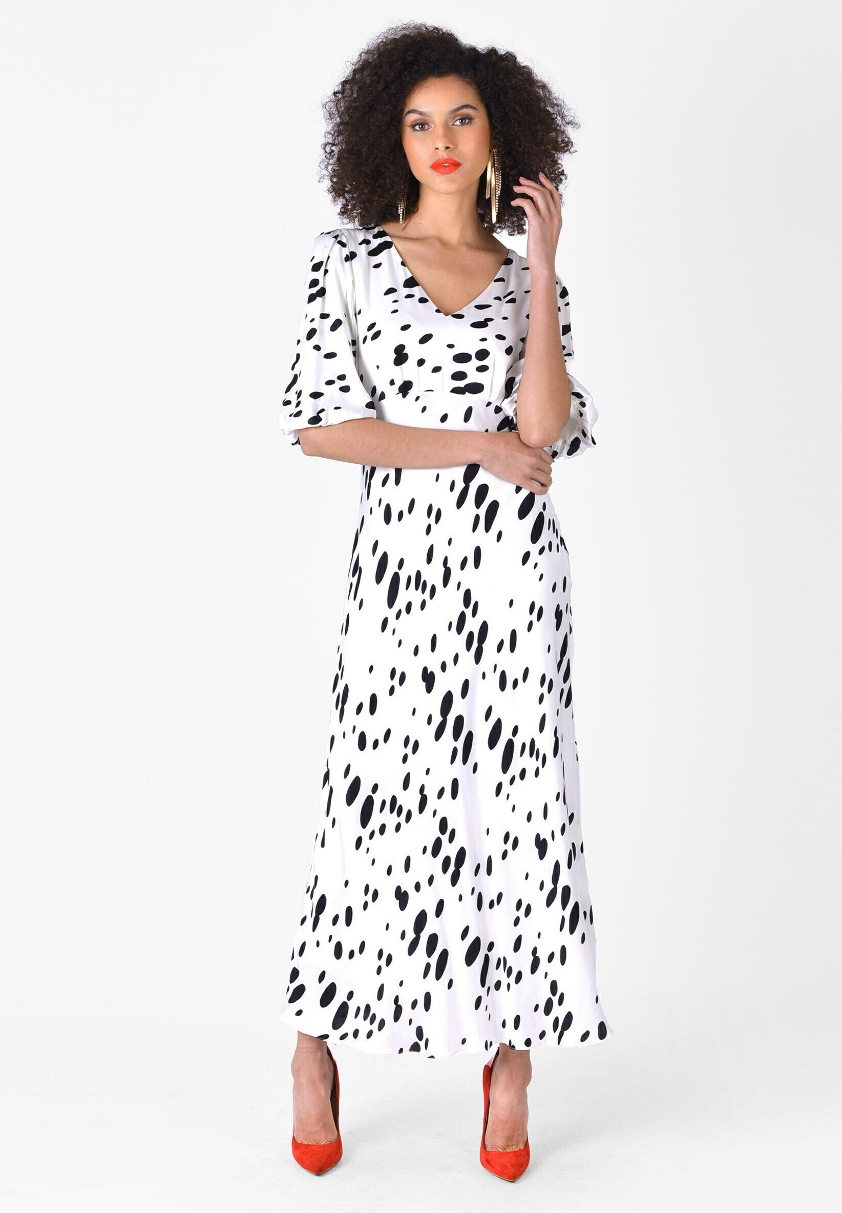 dalmation print maxi dress