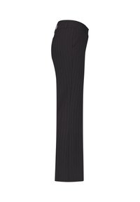 Zwarte pinstripe broek met een recht gesneden ontwerp, met een gladde stofstructuur, achterzakken en een gestandaardiseerde taille.