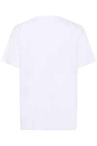 Weißes T-Shirt mit kurzen Ärmeln und Rundhalsausschnitt, in lockerer Passform und aus glattem Baumwollstoff. Keine sichtbaren Muster oder Akzente.