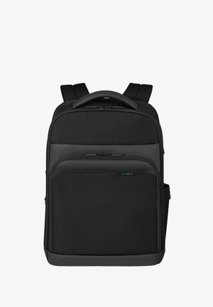 Sac à dos Samsonite noir avec plusieurs compartiments à fermeture éclair, bretelles rembourrées et poignée supérieure.