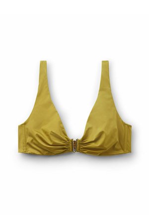 Calzedonia, SHINY SATIN BUSTIER - Bikinitop - metallic green