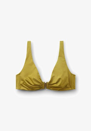 Calzedonia, SHINY SATIN BUSTIER - Bikinitop - metallic green