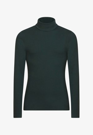 Top a dolcevita nero con maniche lunghe, realizzato in un morbido tessuto. Caratterizzato da una vestibilità aderente e una texture liscia, ideale per sovrapporre.