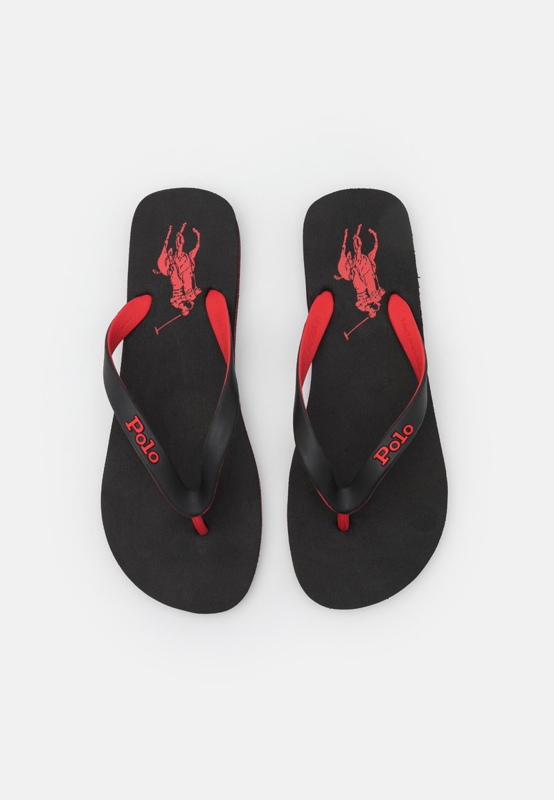 Polo Ralph Lauren BOLT PONY FLIP-FLOP - Sandalias de black/red/negro - Zalando.es