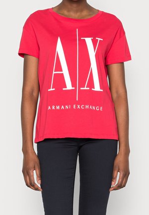T-shirt med print - red