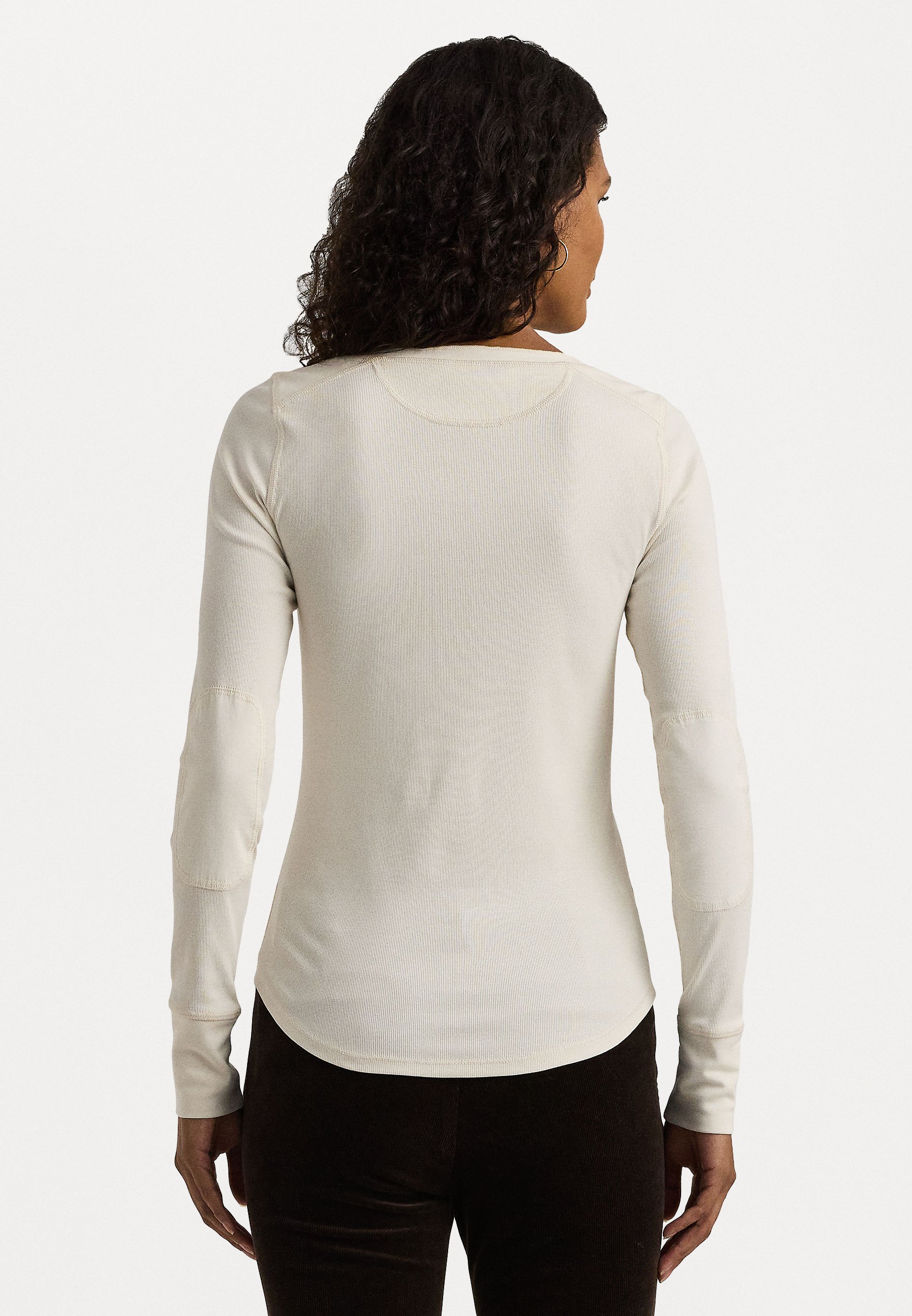 売れ筋商品|||ラルフローレン Tシャツ レディース トップス Stretch Cotton Henley Top - Long sleeved top - mascarpone cream Cotton Henley Shirt