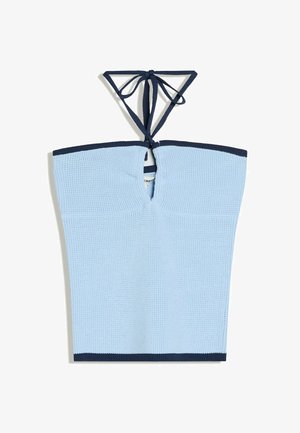 Bershka, CONTRAST PIPING BANDEAU TOP - Top - light blue