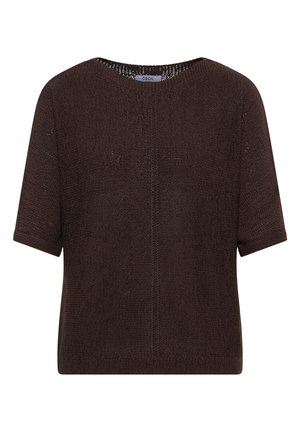 Cecil, DOLMAN PULLOVER MIT U-BOOT-AUSSCHNITT - T-shirt basique - brown cacao