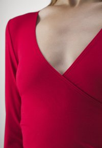 Hollister Co. LONG SLEEVE FLAT SEAMLESS WRAP TOP - Ilgarankovis viršutinės dalies drabužis - JESTER RED CC500