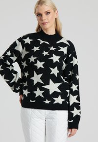 South Beach SKI WEAR FUNNEL NECK KNIT - Stickad tröja - black white