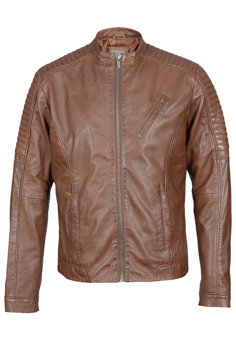 Lee Cooper BASSUS Veste en cuir cognac ZALANDO