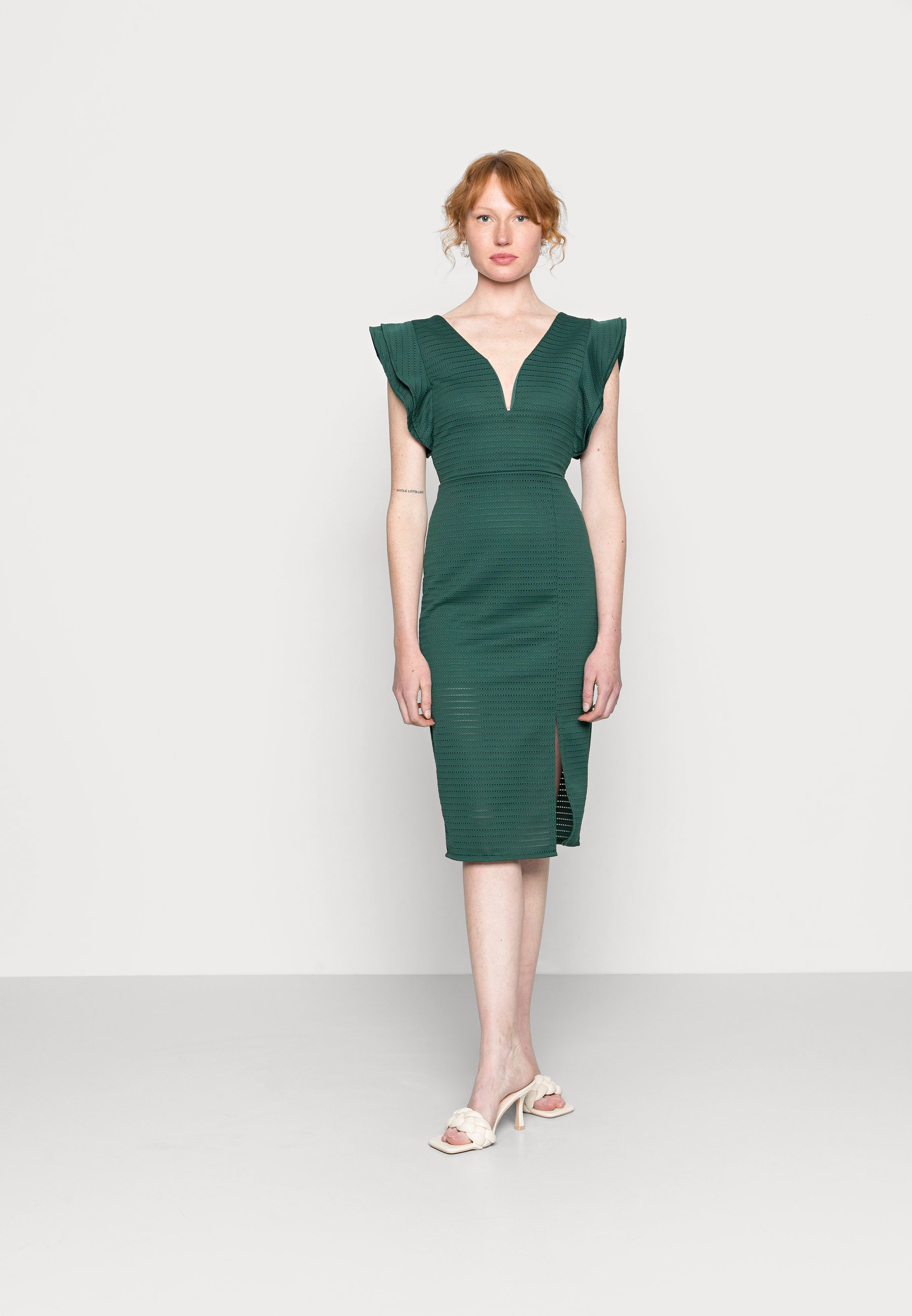 forest green shift dress