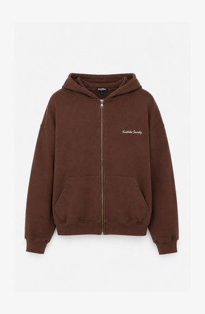 Kaotiko, HUMANS ARE EXHAUSTING UNISEX - Sweat zippé - brown