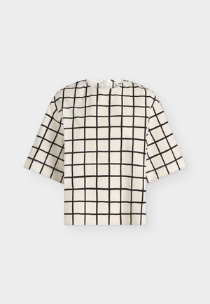 Marimekko, KANSIO ISO RUUTU - Μπλούζα - off white/black