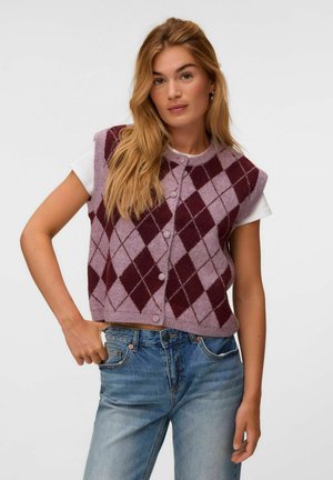 Vero Moda KNITTED VEST VMHALO KNITTED VEST - Veste sans manches - elderberry