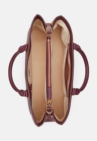 Lauren Ralph Lauren CROSSHATCH LEATHER LARGE HANNA SATCHEL - Ručna torba - pinot noir